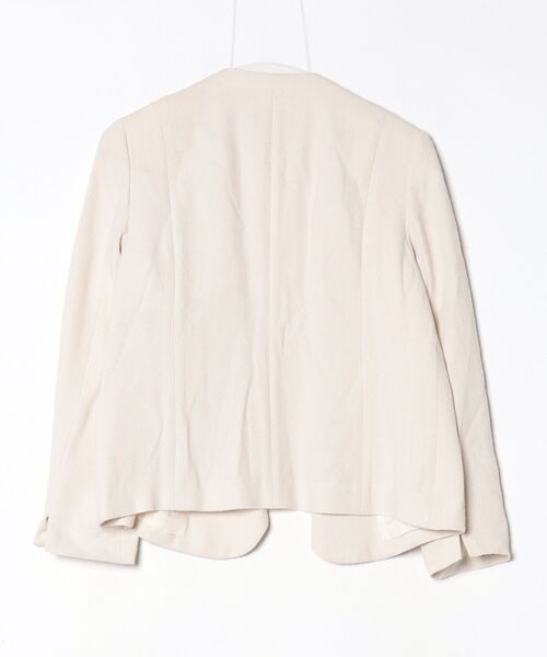 「Paul Stuart」 ノーカラージャケット 6 ベージュ レディース_画像2