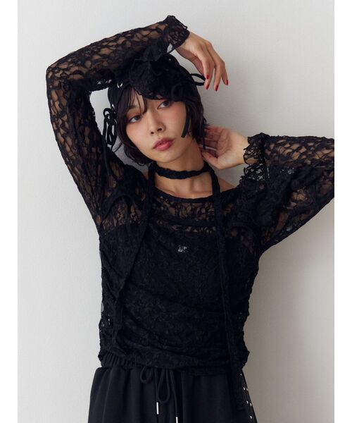 jouetie（ジュエティ） tシャツ カットアウトレーストップス