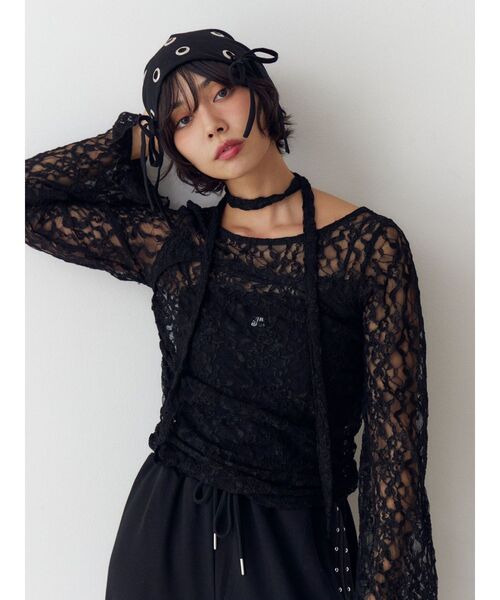jouetie（ジュエティ） tシャツ カットアウトレーストップス