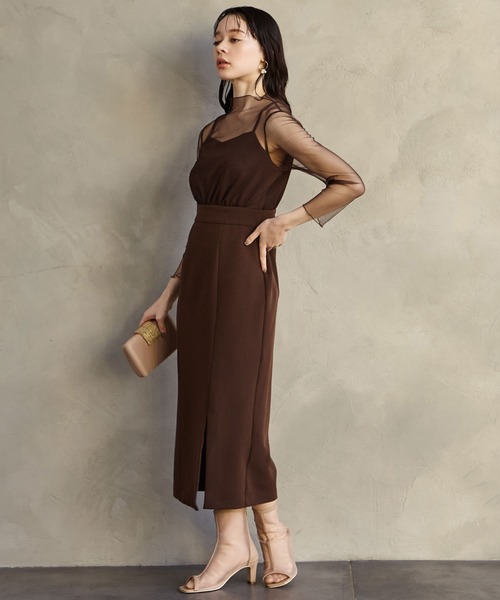 AIMER（エメ） 長袖ワンピース MEDIUM ブラウン レディース : ZOZOTOWN