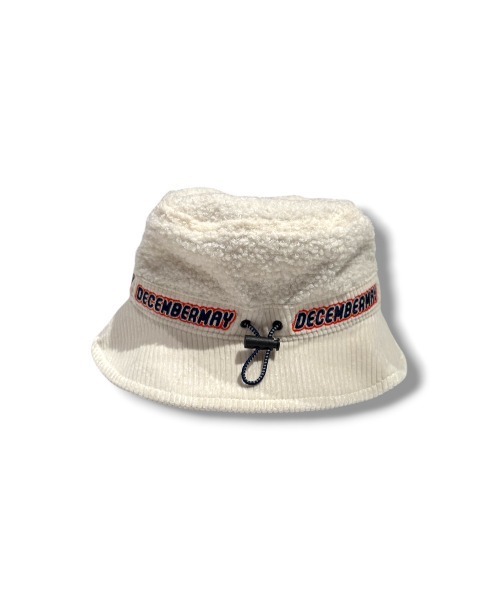 DECEMBER MAY バケットハット ホワイト DECEMBERMAY（ディセンバーメイ） 帽子 ハット Fluffy Boa bucket hat