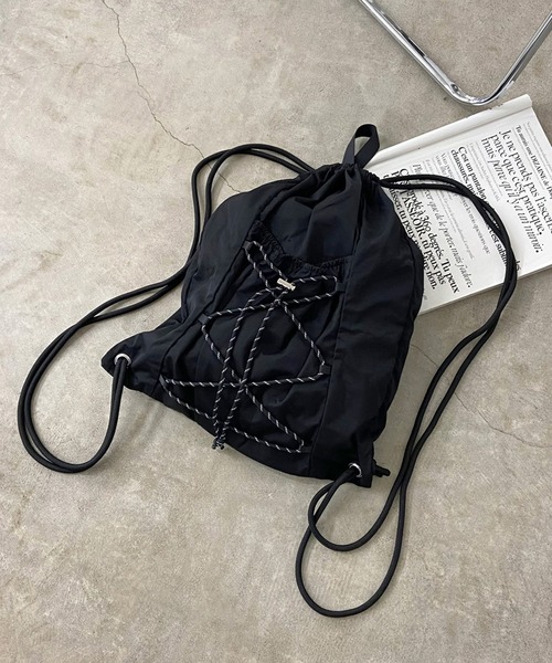 rire デイバック リュック ドローコードナップサック レディース