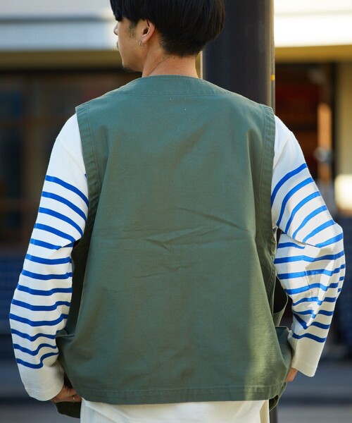 「GUNG HO」 ベスト LARGE オリーブ メンズ_画像5