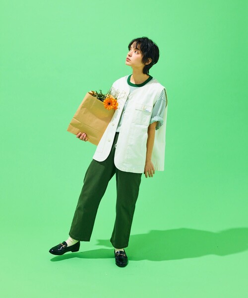 「GUNG HO」 ベスト LARGE オリーブ メンズ_画像6