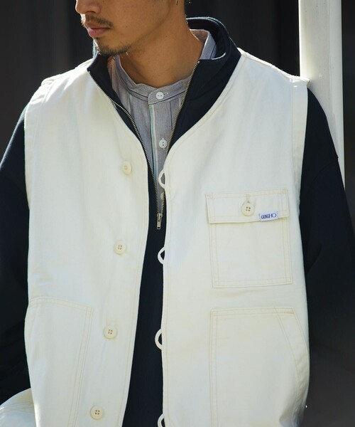 「GUNG HO」 ベスト LARGE オリーブ メンズ_画像7