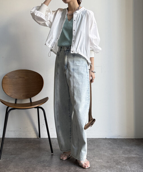 「DouDou」 長袖ブラウス FREE ブルー レディース_画像2