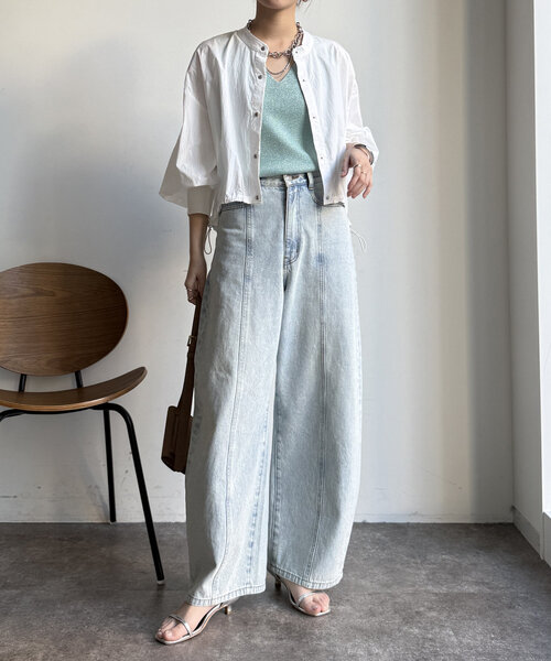 「DouDou」 長袖ブラウス FREE ブルー レディース_画像3