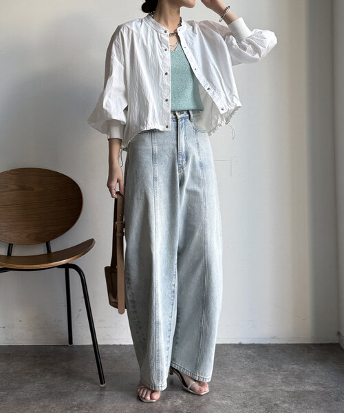 「DouDou」 長袖ブラウス FREE ブルー レディース_画像5