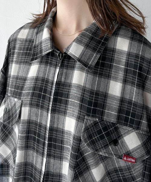「Java」 長袖シャツ LARGE ブラウン レディース_画像7