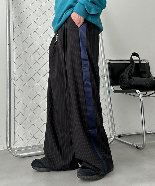 BLESSÜ ストライプデニムパンツ ワイドシルエット ユニセックス BU