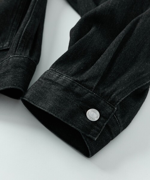 「FREAK'S STORE」 デニムジャケット LARGE チャコールグレー×ブラック メンズ_画像9