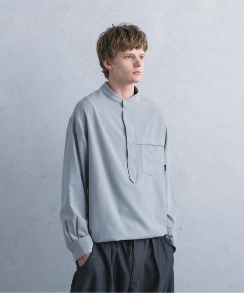 シャツ/ブラウス(長袖/七分) Leno&amp;co 2019ss BAND COLLAR BIG SHIRT phenix（プラスフェニックス） シャツ 「WEB・直営店限定」PULLOVER