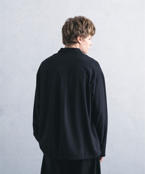 プリーツプリーズ　カラーシャツ　ジャンパー　トップス　長袖　黒　size3 phenix（プラスフェニックス） シャツ 「WEB・直営店限定」PULLOVER