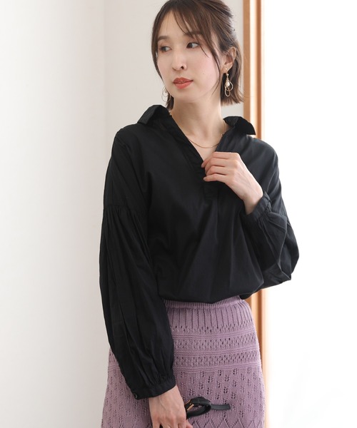 「ElegChic」 「LARU」長袖ブラウス M～Ｌ オフホワイト レディース_画像2