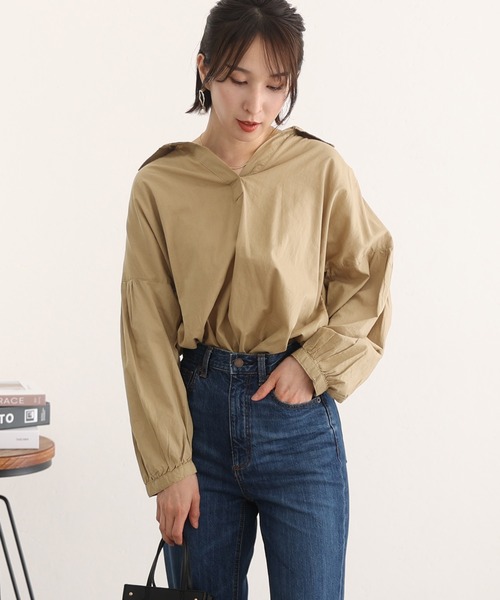 「ElegChic」 「LARU」長袖ブラウス M～Ｌ オフホワイト レディース_画像6