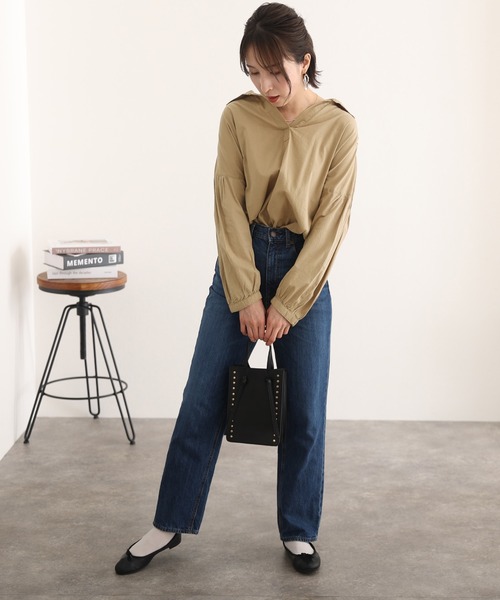 「ElegChic」 「LARU」長袖ブラウス M～Ｌ オフホワイト レディース_画像9