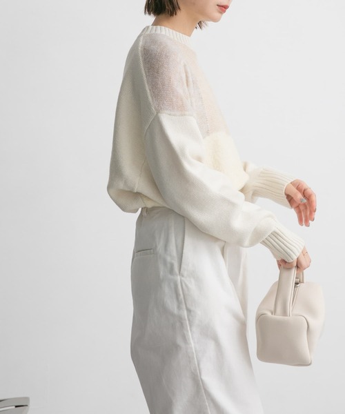 「KBF」 長袖ニット ONE チャコールグレー レディース_画像3