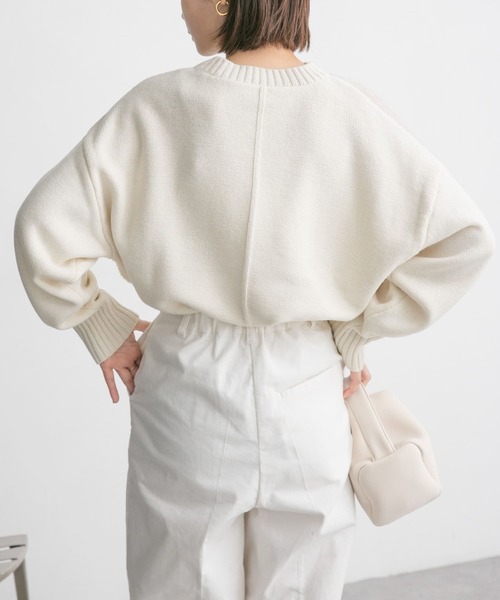 「KBF」 長袖ニット ONE チャコールグレー レディース_画像4