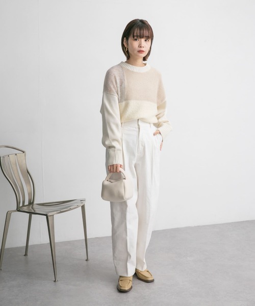 「KBF」 長袖ニット ONE チャコールグレー レディース_画像7