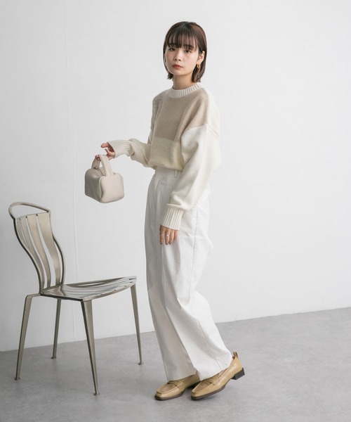 「KBF」 長袖ニット ONE チャコールグレー レディース_画像8