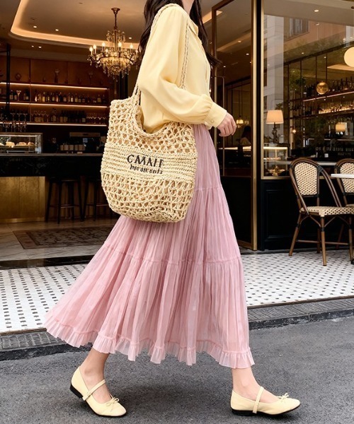 【完売品】eimygolf チュールポイントプリーツスカート emi+ スカート 裾フリルチュールプリーツスカート : ZOZOTOWN Yahoo!店
