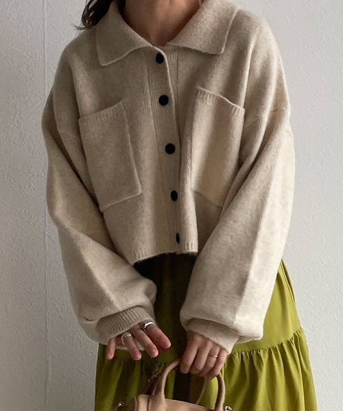 「w closet」 ニットカーディガン FREE キナリ レディース_画像2