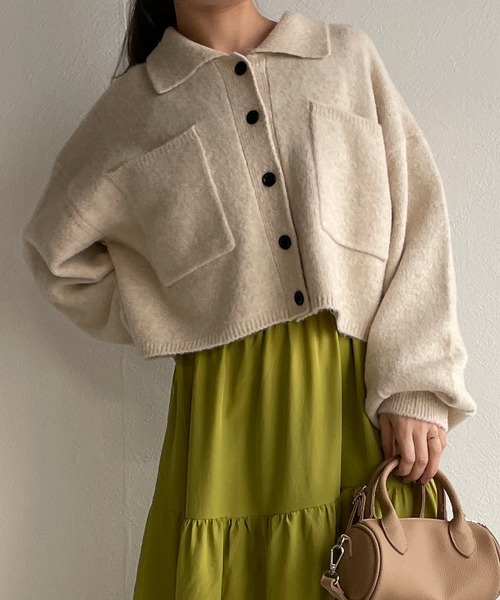 「w closet」 ニットカーディガン FREE キナリ レディース_画像6