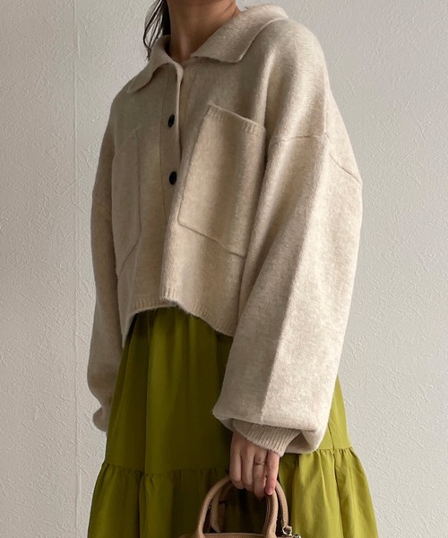 「w closet」 ニットカーディガン FREE キナリ レディース_画像8