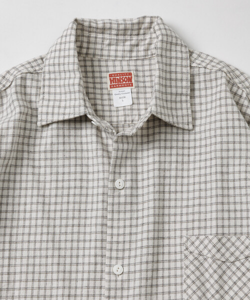 「HINSON」 長袖ネルシャツ MEDIUM グレー メンズ_画像3