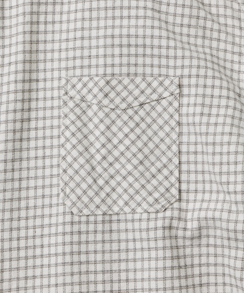 「HINSON」 長袖ネルシャツ MEDIUM グレー メンズ_画像4