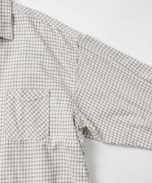 「HINSON」 長袖ネルシャツ MEDIUM グレー メンズ_画像5