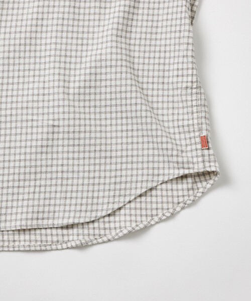 「HINSON」 長袖ネルシャツ MEDIUM グレー メンズ_画像6