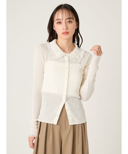 FRAY I.D（フレイ・アイディー） カーディガン レースカラーニット