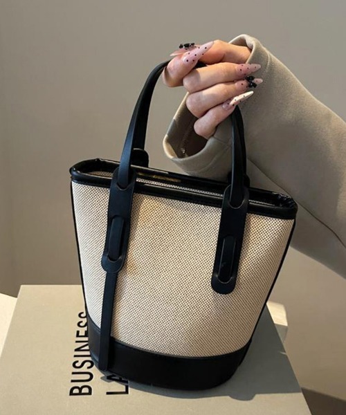 ショルダーバッグ バッグ 編み込み×レザー切替ショルダーバッグ