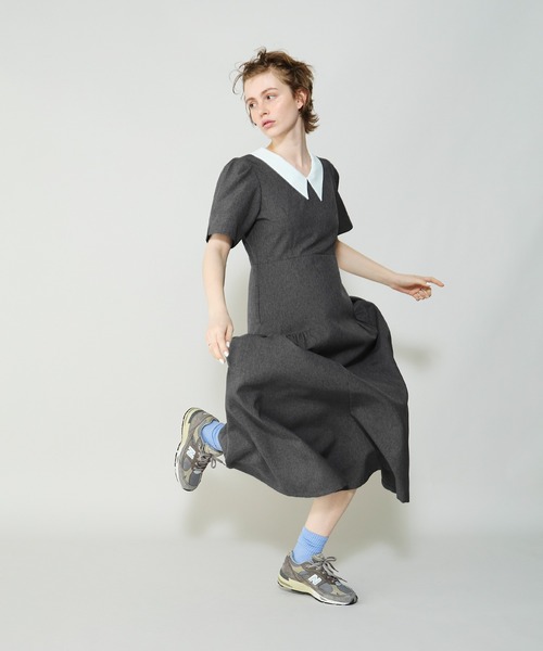 Cherir Mignon ワンピース 夏 半袖 「Cherir Mignon」サイドギャザー