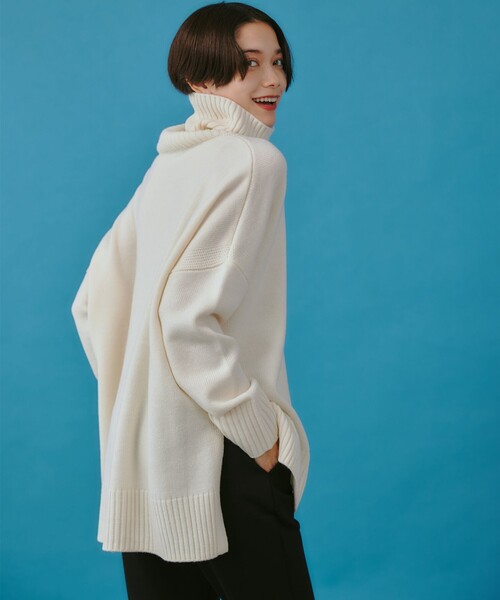 「UNFILO」 タートルネックニット SMALL ホワイト レディース_画像3