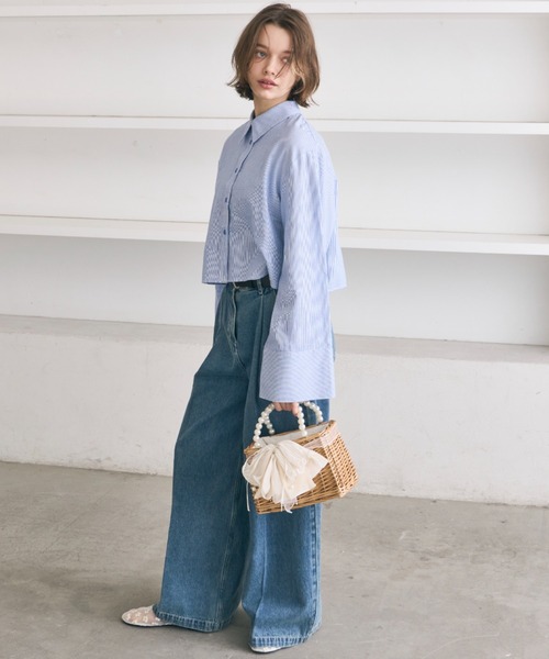 「PERNA」 デニムパンツ LARGE ライトブルー レディース_画像3