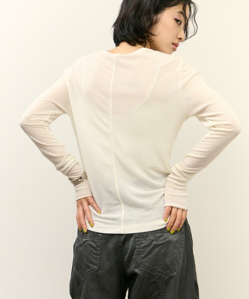 ADAM ET ROPE'（アダムエロペ） tシャツ リブコンビロンT レディース