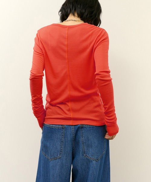 ADAM ET ROPE'（アダムエロペ） tシャツ リブコンビロンT レディース