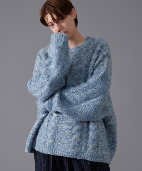 「ONCILY」 長袖ニット MEDIUM レッド メンズ_画像4