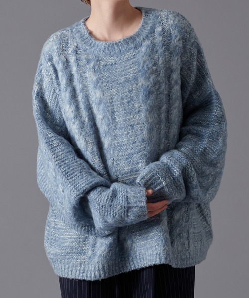 「ONCILY」 長袖ニット MEDIUM レッド メンズ_画像5