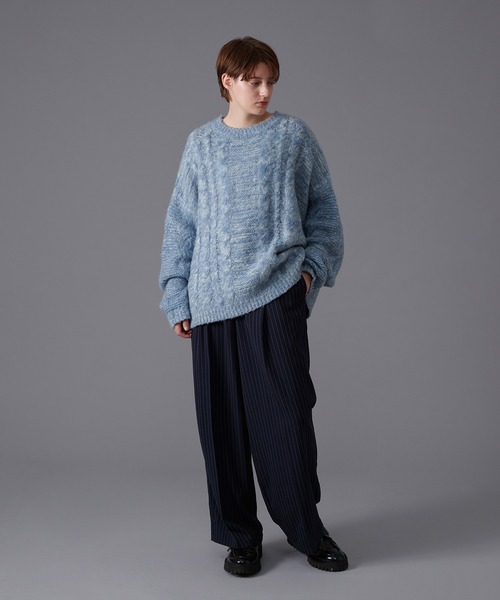 「ONCILY」 長袖ニット MEDIUM レッド メンズ_画像6