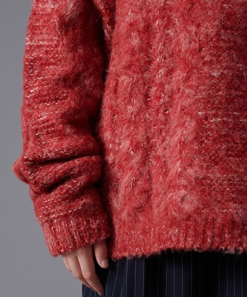 「ONCILY」 長袖ニット MEDIUM レッド メンズ_画像9