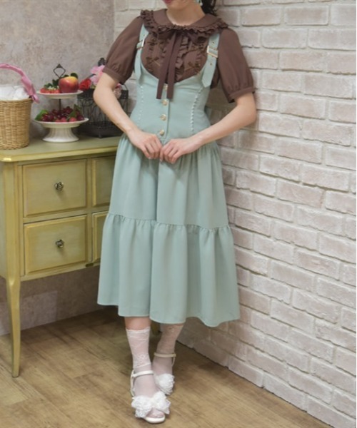 「axes femme POETIQUE」 サロペットスカート MEDIUM ネイビー レディース_画像3