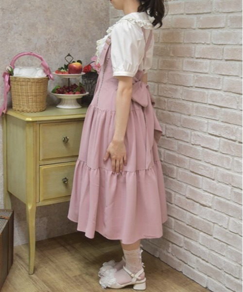 「axes femme POETIQUE」 サロペットスカート MEDIUM ネイビー レディース_画像4