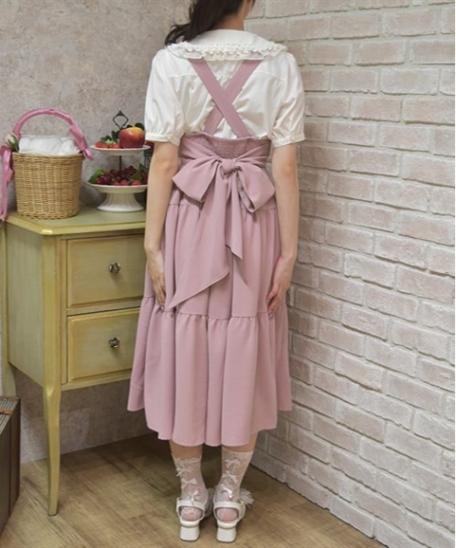 「axes femme POETIQUE」 サロペットスカート MEDIUM ネイビー レディース_画像5