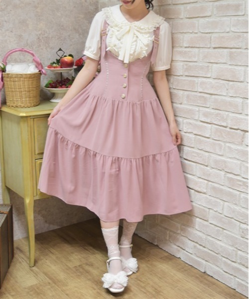 「axes femme POETIQUE」 サロペットスカート MEDIUM ネイビー レディース_画像7