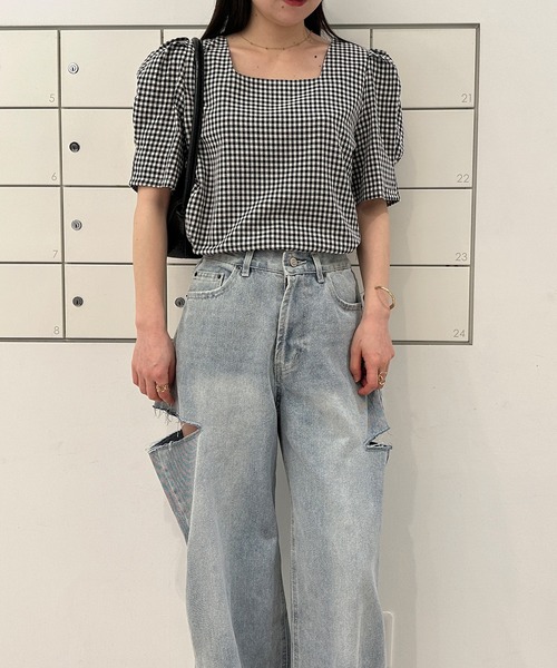 「solleim」 半袖ブラウス M ブラック レディース_画像9