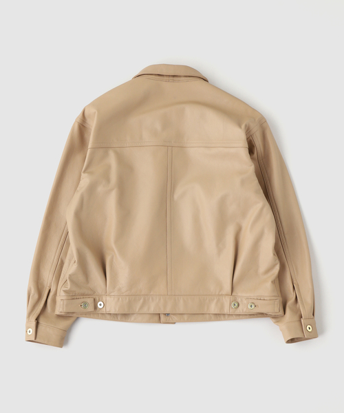 A LEATHER（エーレザー） 革ジャン ライダース TRUCKER JACKET- LAMB