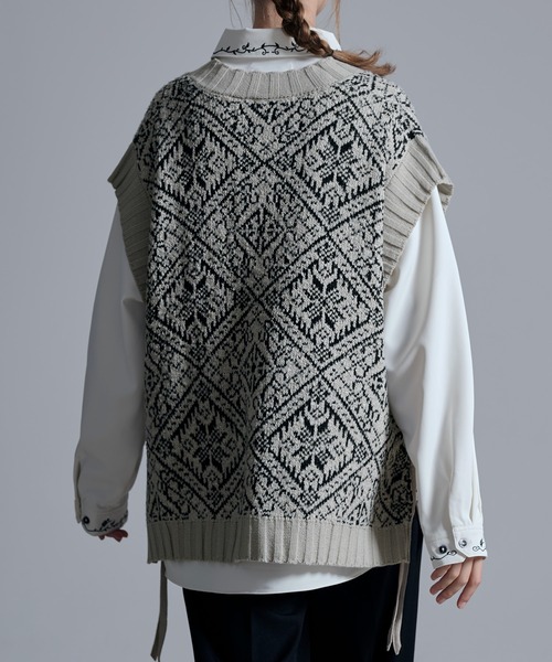 「Loose/ルース」 ノースリーブニット X-SMALL チャコールグレー メンズ_画像5